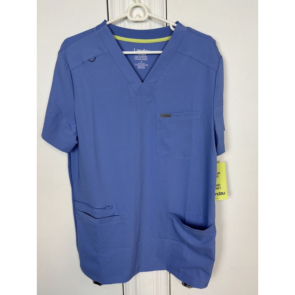 Landau Foward blue men's scrub top short sleeve medium